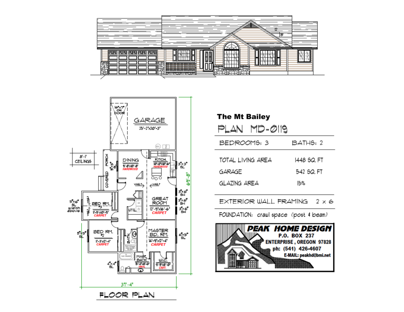The Mt Bailey Oregon House Plan MD0119