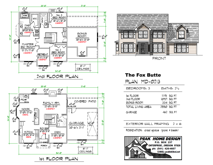 The Fox Butte Oregon House Plan MD0213