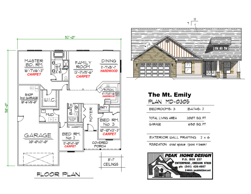The Mt Emily Oregon Home Plan MD 0305