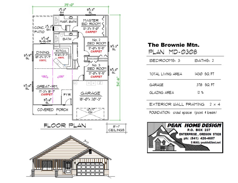 The Brownie Mtn Oregon Home Plan MD 0308