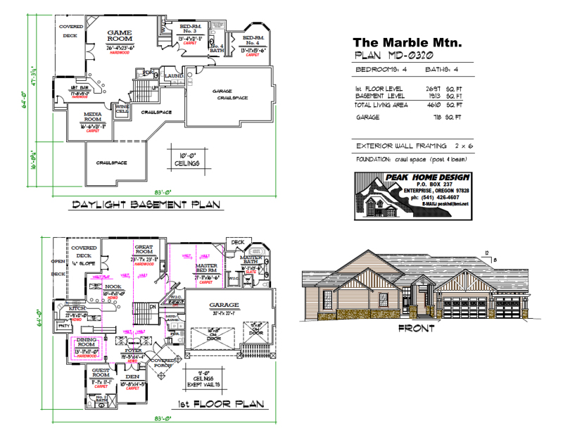 THE MARBLE MTN OREGON HOUSE PLAN #MD0320