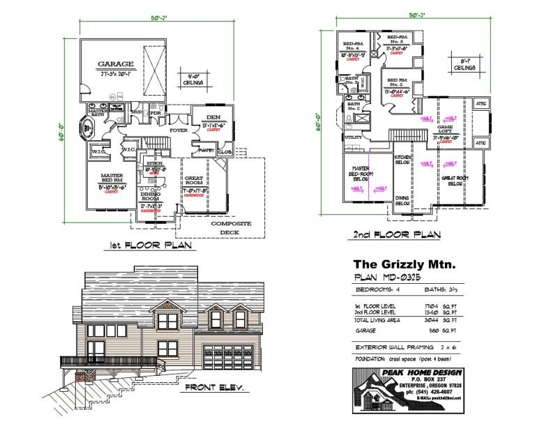 The Grizzly Mtn Oregon Home Plan MD 0325