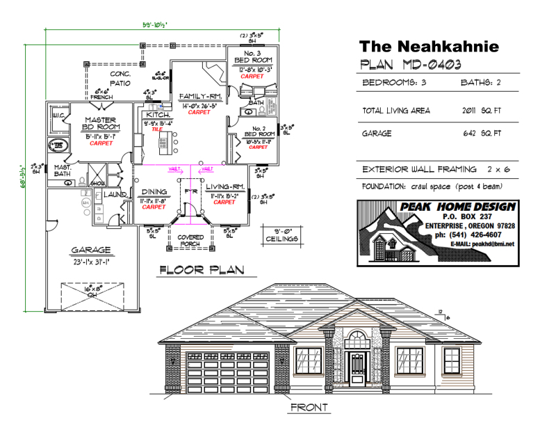 THE NEAHKAHNIE HOUSE DESIGN MD0403