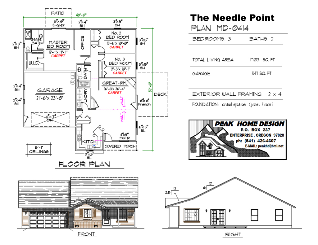 THE NEEDLE POINT OREGON HOUSE DESIGN #MD0414