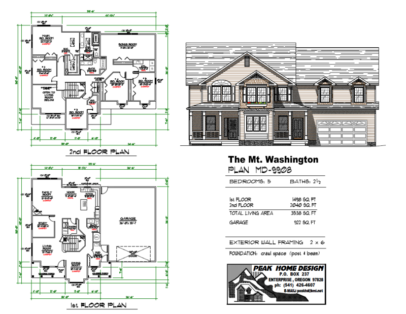 THE MT WASHINGTON OREGON HOUSE DESIGN #MD9908