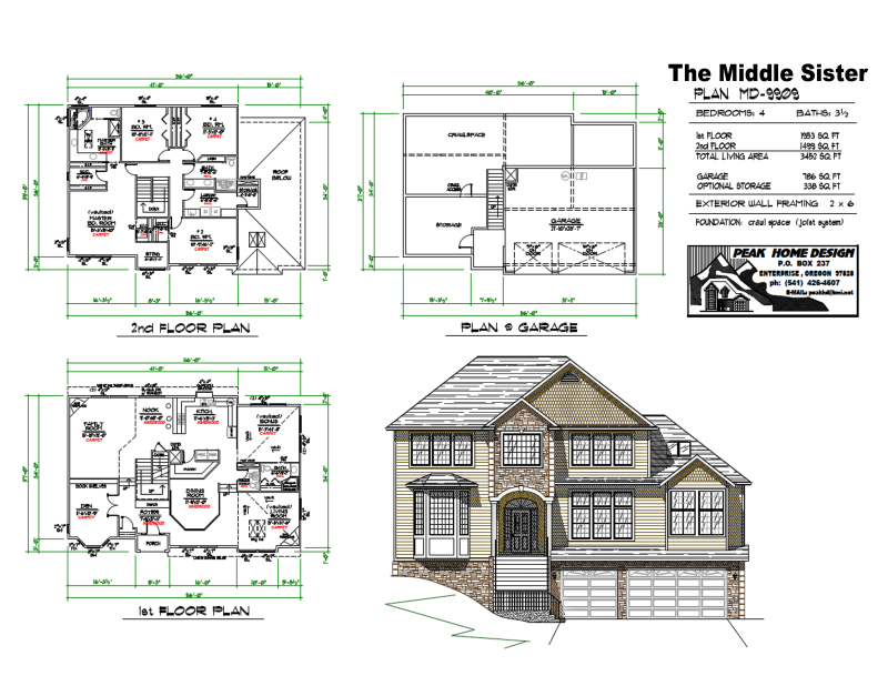 THE MIDDLE SISTER OREGON HOUSE DESIGN #MD9909