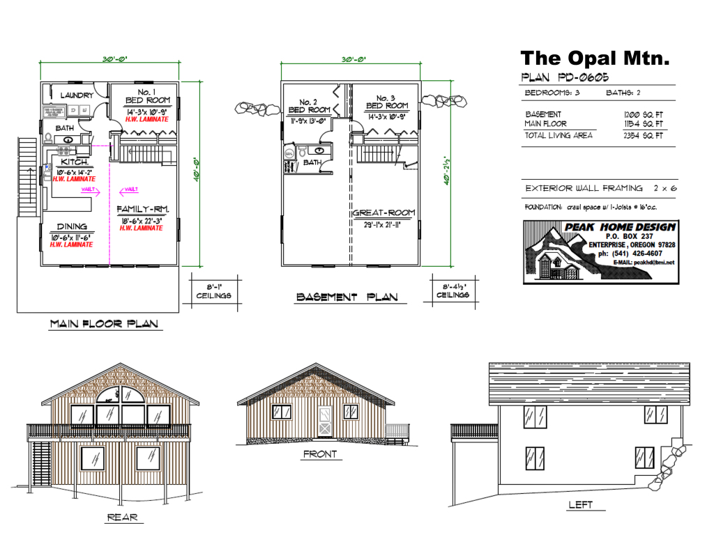 THE OPAL MT - OREGON HOUSE DESIGN #pd0605