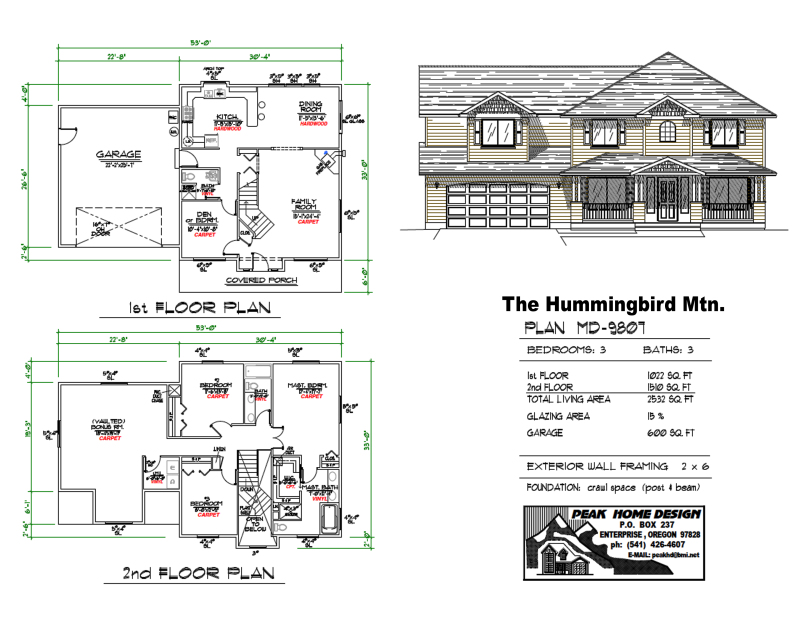 The Hummingbird Oregon House Design MD9807