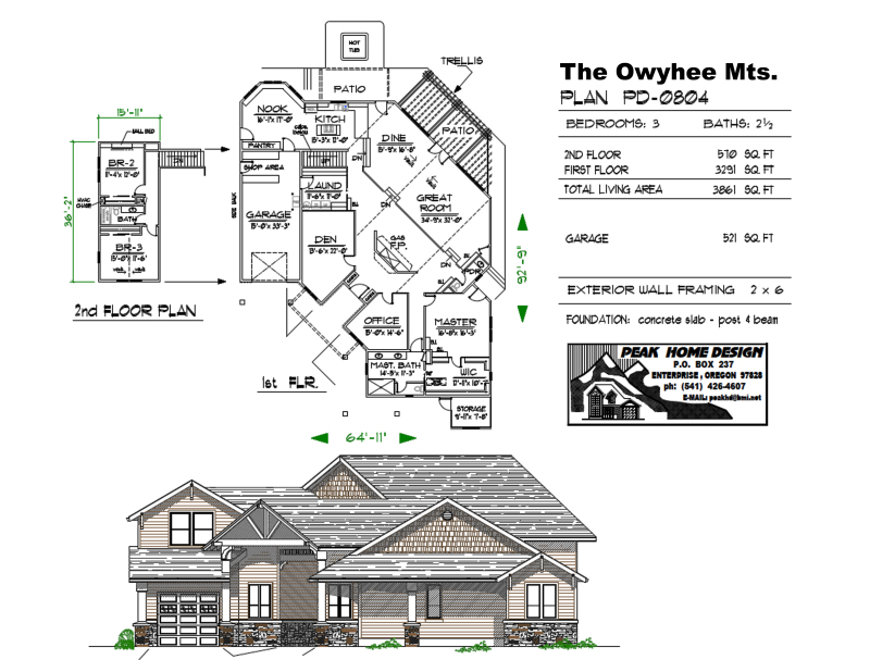 THE OWYHEE MTS OREGON HOUSE DESIGN PD0804