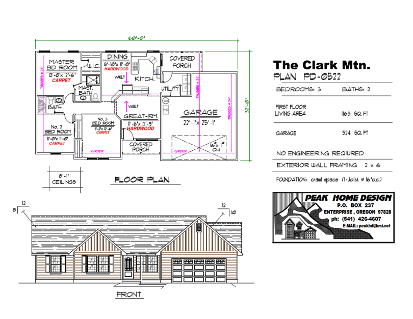 THE CLARK MT OREGON HOUSE DESIGN PD0522