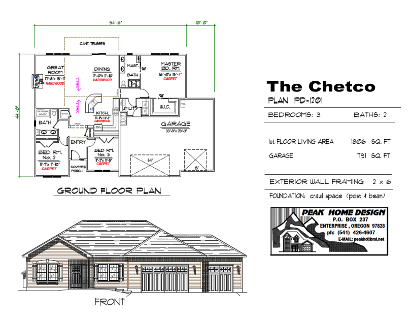 THE CHETCO OREGON HOUSE DESIGN PD1201