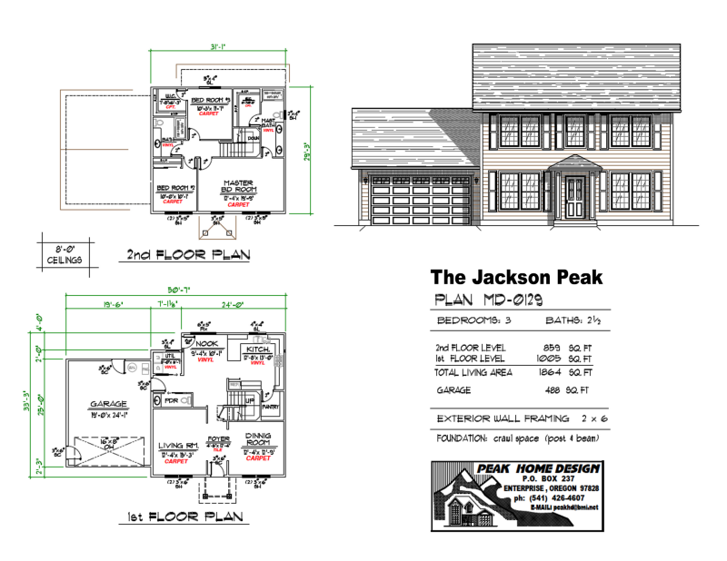 The Jackson Peak Oregon Home Plan MD0129