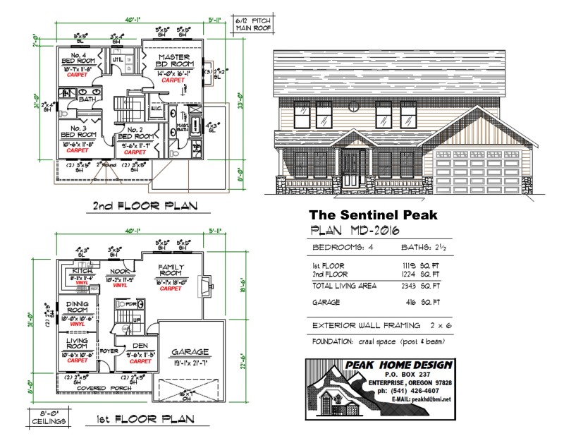 The Sentinel Peak Oregon home Plan MD 2016