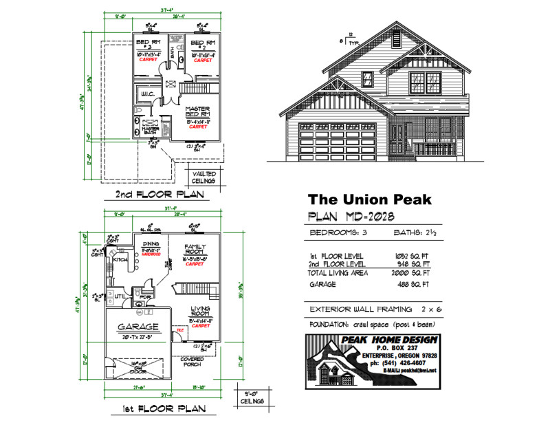 The Union Peak Oregon Home Plan MD 2028
